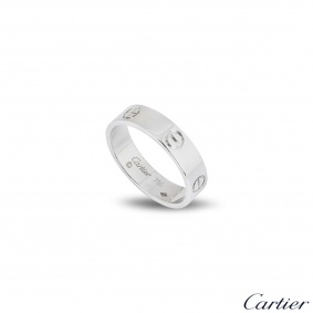 Cartier White Gold Plain Love Ring Size 54 B4084700
